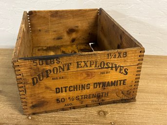 Vintage DuPont Explosives Ditching Dynamite Wooden Crate