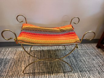Cute Little Metal Bench Or Luggage Rack Or Pillow Holder With Mid Century Style