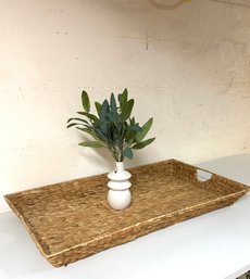 #2 Large Woven Basket Tray With Handles.   30.5 X 17 X 3 High