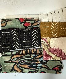 Vintage And Newer Designer Fabric Remnants : Lot 1:  Barkcloth