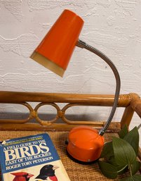 Mid Century Orange Bendable Desk Working Desk Lamp