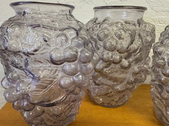 Vintage Goofus Glass Vases Grape Cluster