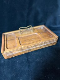 Vtg Dresser Valet W/ 1 Drawer And Brass Wallet Holder