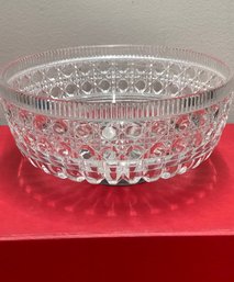 Elegantly Cut Crystal Bowl.  Finely Detailed And Lovely.  Starburst Bottom/heavy/bounces Light.