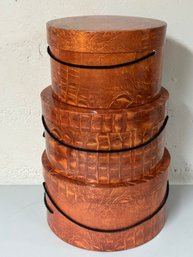 Attractive Round Nesting Boxes X 3