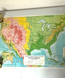 Vintage Hagstrom 3D/Plastic Molded Relief Map:  USA