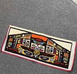 Colorful Geometric Needlepoint Tapestry , Native American Inspired
