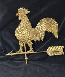 Amazing Vtg Style Brass Strutting Rooster And Arrow Wall Decor   Approx 15 X 13