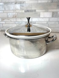 Mid Century Modern 'Hall' Carbone Casserole Pan, Leonard Silver.  Charming, Sophisticated