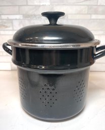 Le Creuset Enameled Deep Steamer/colander Insert With Lid And Grate