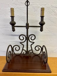 Iron And Wood Table Lamp