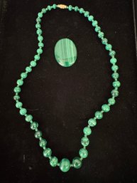 Picture Jasper Cabochon And Necklace