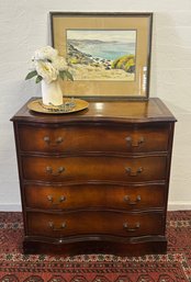 Serpentine Leather Top Four Drawer Dresser