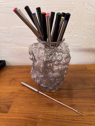 Vintage Vase Filled With Fondue Forks