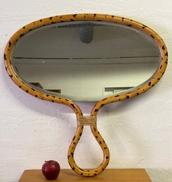 Crate & Barrel 28 Inch Tiger Rattan Wall Mirror