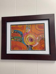 Hundertwasser Orange Print With Faces, 1960