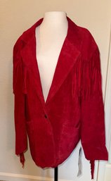 Sunlit Genuine Leather/suede Red Fringed Jacket With Original Tags.  Size 1x