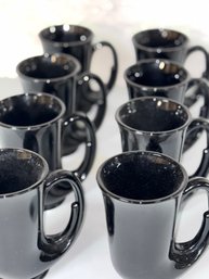 Vtg Tiara Indiana Glass Hunter Horn Mug -Set Of 8