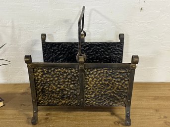 Decorative Metal Hammered Metal Fireplace Log Holder