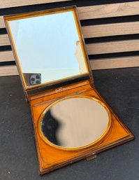 Vintage Tortoise Shell Style Triple Magnification Mirror ( Bakelite?)