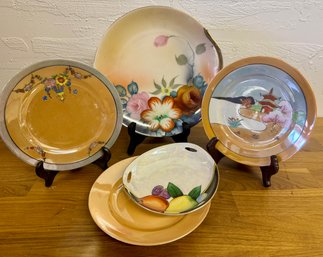 Lot Of Five Lusterware & Decorative Plates