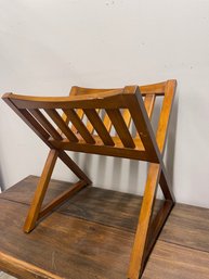 Lovely Vtg  Wood Magazine/Book Rack.  Solid, Sturdy  18 Wide X 16 Deep X 19 High