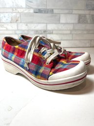 Dansko  VEDA Madras Plaid Sneaker  Size 37
