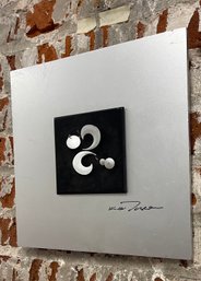 Post Modern Sculptural Art Piece, Signed. 11.5 Square