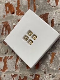 White Porcelain Minimalist Art Piece.  6.25 Square.  Crisp And Clean And Modernist