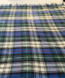 Classic Plaid Wool Thro With Fringe On Both Ends, 54 X 60