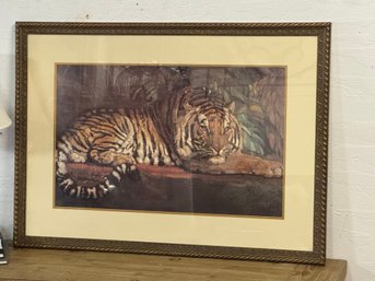 Le Tigre Royal By Paul Jouve Print Professionally Framed And Matted About 44x31 Inches