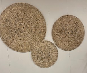BOHO Chic Seagrass, Jute Wall Decor. Set Of Three