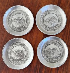Adolph Coors Golden Colorado Metalware Coasters
