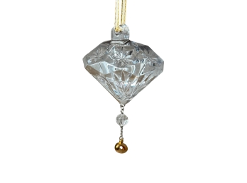 Waterford Crystal ( Marked) Twelve Days Of Christmas, Five Golden Rings Ornament