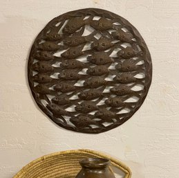 Large Haitian Metal Fish Wall Hanging Signed Julio Balan 17 Inches