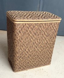 Mid Century Modern Wicker/rattan Hamper W/ Lift Lid