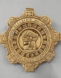 Aztec/Mayan Sun Stone   8.5 Diameter With Integrated Wall Hanger