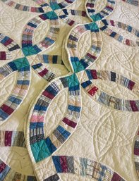 Antique Double Wedding Ring Patchwork Quilt