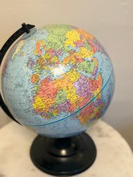 Vtg Replogle Globe, World Nations Series, 12 Inch Globe W/ Black Metal Base And Arc