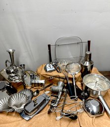 Amazing Stainless Chrome And Pewter Kitchenalia... Look Close For Treasure