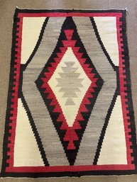 Vintage Native American Indian Wool Rug Weaving 55 X 40