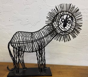 Brutalist Style Large Wire And Whimsical Lion Classic MCM Look