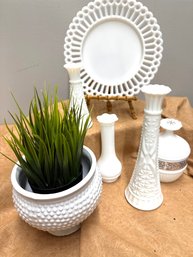White Milk Glass Ensemble !