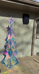 Festive Shimmer Christmas Tree About Six Feet Tall