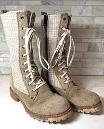 Fabulous Cozy Woolrich Boots,  Plaid And Suede- Size 7