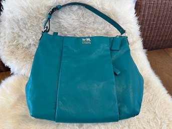 Lush Teal Coach Shoulder Bag