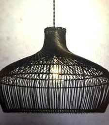 Fabulous Black Rattan Single Pendant/chandelier Light