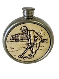 English Pewter Gold Flask Made In Sheffield England