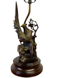 Stunning Brass Birds Table Lamp Approx. 21 X 8 Icnhes
