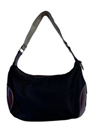 French Lancer Shoulder Purse Leather And Nylon In Good Condition